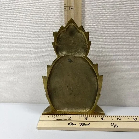 Vintage MCM Brass Pineapple Bookend Decor 6” Heavy Solid Staging - Picture 4 of 5